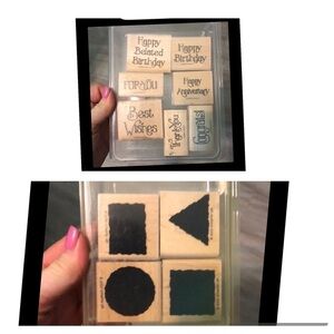Stampin’ Up Two Stamp Sets Favorite Greetings & Shapes Birthday Anniversary